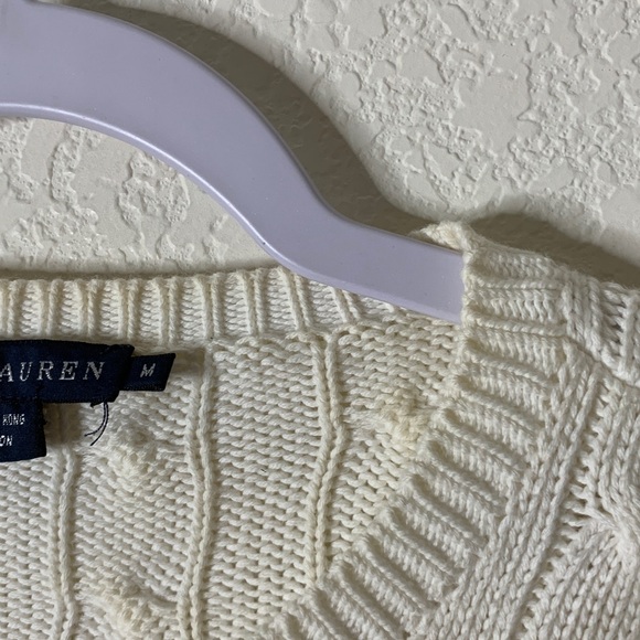 Ralph Lauren Cable-Knit Short-Sleeve Cardigan M - Picture 9 of 9